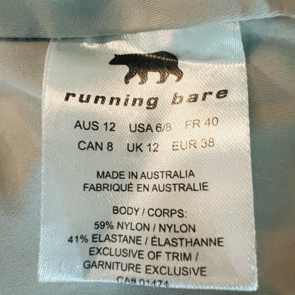 Running Bare Cream & White Sports Bra with Racerback Design Size 6-8 - Picture 6 of 8